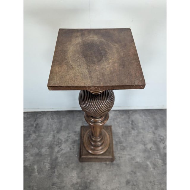 Side Table with Carved Walnut Ball For Sale - Image 3 of 6
