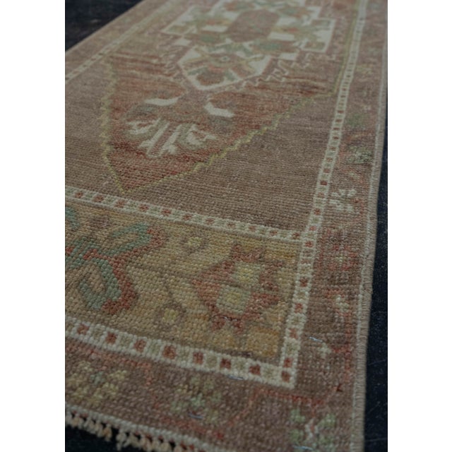 Turkish Turkish Mini Rug Oriental Hand Knotted Vintage Rug 1'5" x 3'10" #20635 For Sale - Image 3 of 8