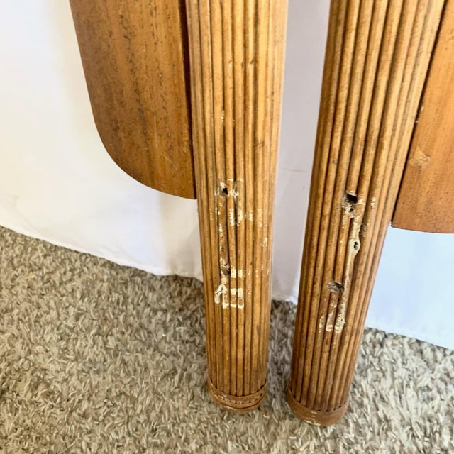 Wood Boho Chic Reed and Wicker Twin Headboards - A Pair For Sale - Image 7 of 7