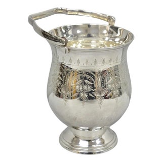 Vintage Leonard Victorian Silver Plated Small Ice Bucket Chiller W/ Handle For Sale