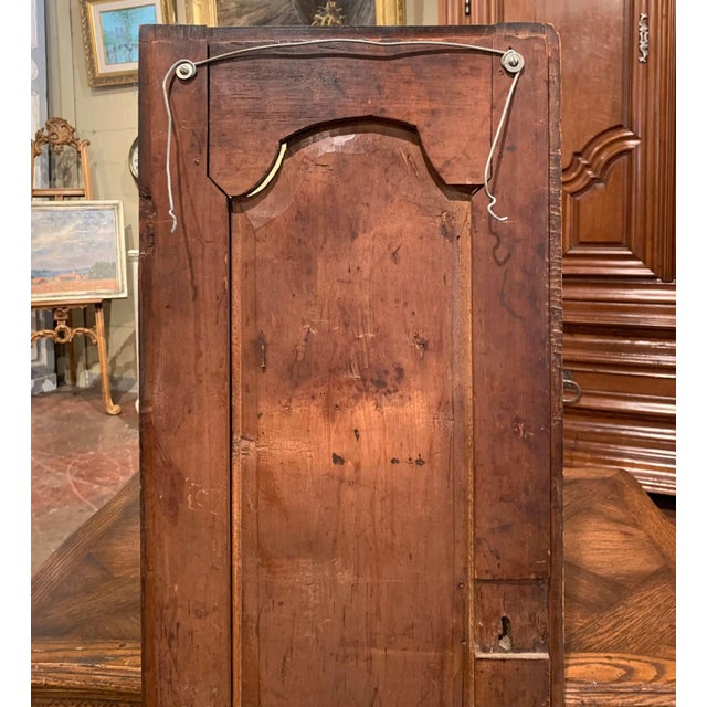 18th Century French Brass Lavabo Fountain From Normandy on Carved Cherry Door For Sale - Image 11 of 12