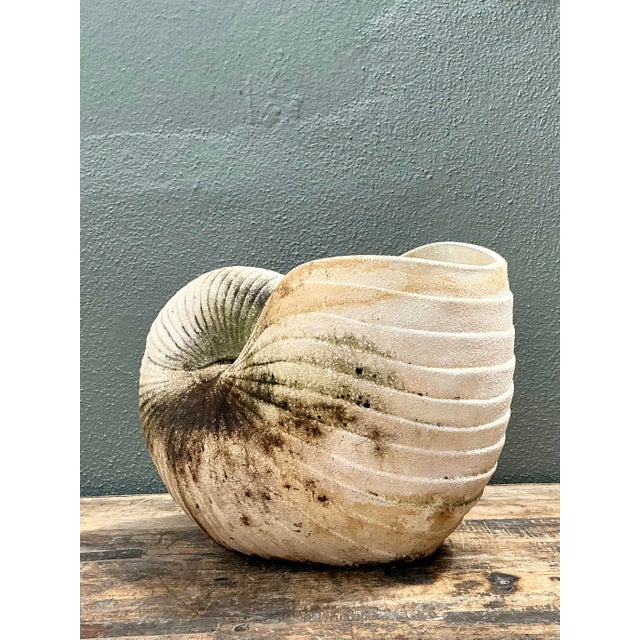 Sculpture Materials Vintage Cast Nautilus Shell Planter For Sale - Image 7 of 12