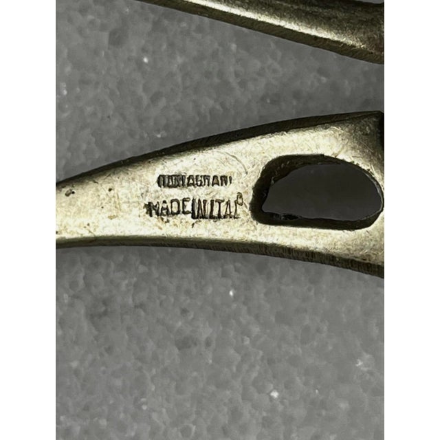 Metal Vintage Italian Baroque-Style Serving Set Spoon and Fork For Sale - Image 7 of 12