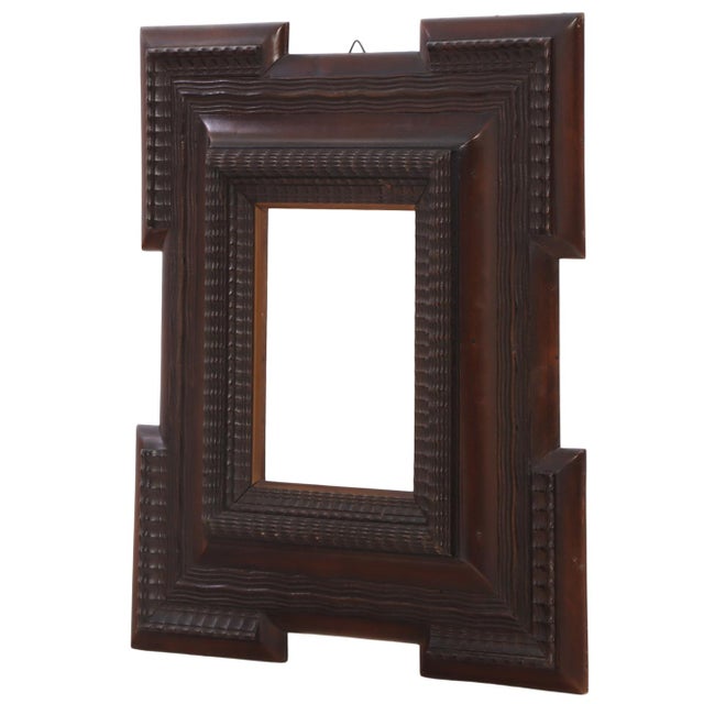 Italian frames in the Dutch style, circa 1945, each featuring an architectural stepped silhouette with projecting square...