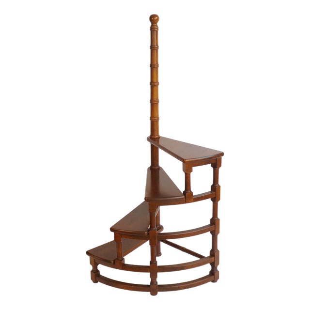 Victorian Wooden Library Stairs For Sale