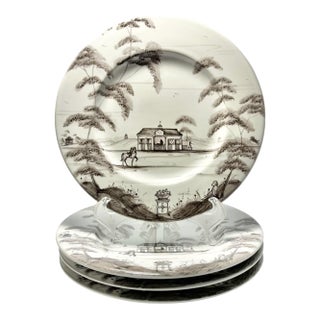 Juliska “Country Estate, Flint (Gray)” 4 Stoneware Dessert or Pie Plates For Sale