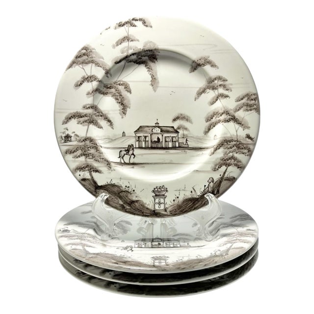 Juliska “Country Estate, Flint (Gray)” 4 Stoneware Dessert or Pie Plates For Sale