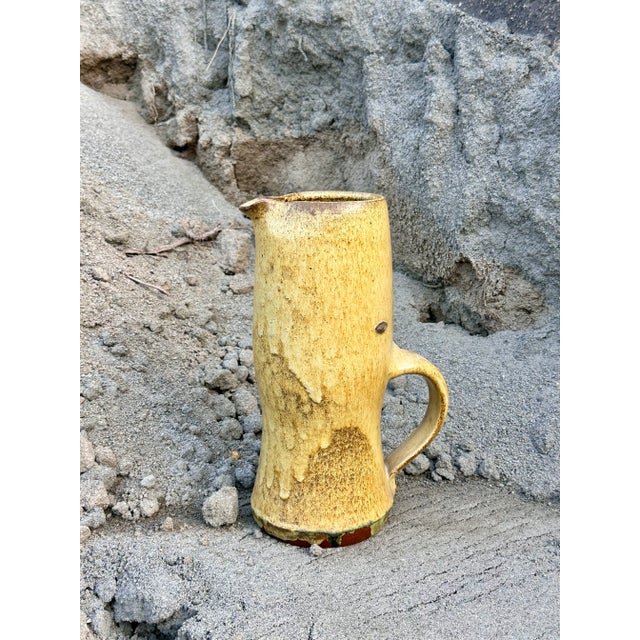 Yellow Large Sculptural Studio Ceramic Art Jug Vase by Helma Klett, Germany, 1940s For Sale - Image 8 of 18
