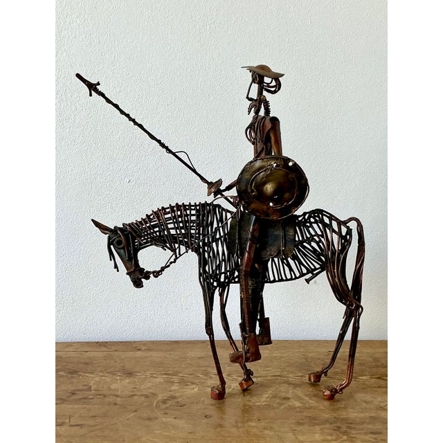 Late 20th Century Vintage Boho Brutalist Sculpture of Don Quixote De La Mancha For Sale - Image 5 of 12