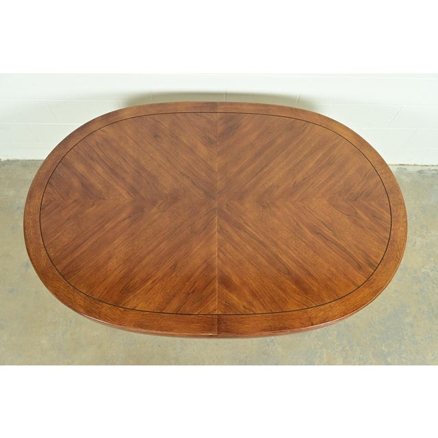 Thomasville Mid-Century Hollywood Regency Chinoiserie Walnut Extension Dining Table, Circa 1970s For Sale - Image 9 of 12