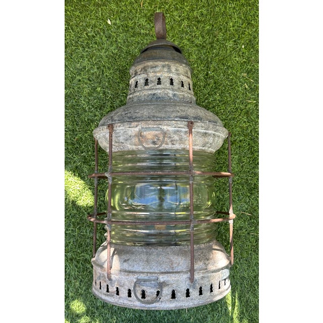 Gray Vintage Perko Galvanized Steel Uss Missouri Battleship Anchor Lights – Clear Lens – Circa 1940 For Sale - Image 8 of 11