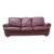Thomasville Burgundy Leather 92” Sofa With Nail Head Trim For Sale