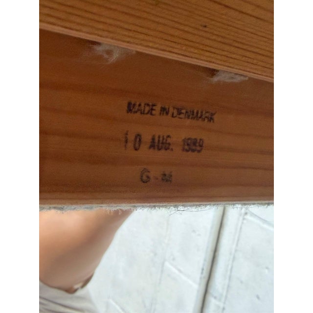 Teak Blue Lounge Chair Fabric Upholstered Armchair Wooden Living Room Seating Denmark 1980s For Sale In Los Angeles - Image 6 of 9