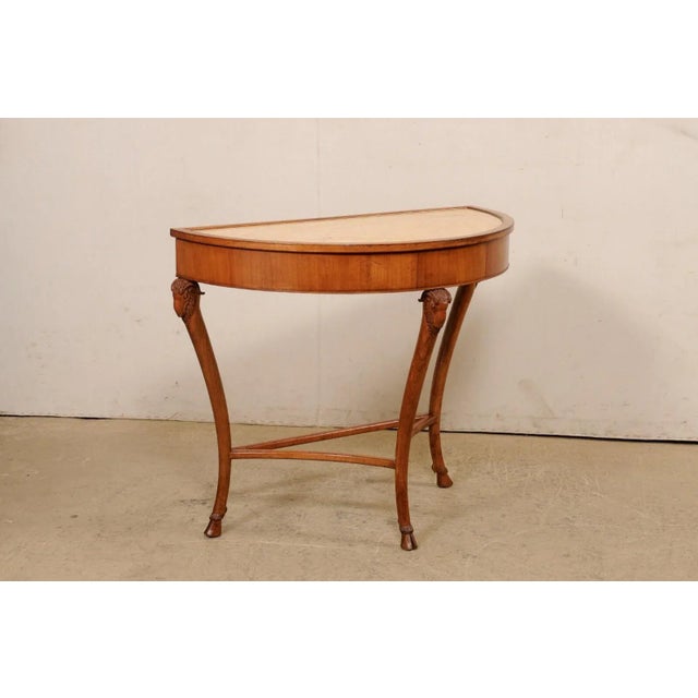Mid 20th Century Florentine Console with Ram Heads & Marble Top For Sale - Image 10 of 11