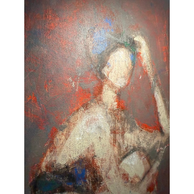 Mid-Century Modern “Another Day” Acyclic on Canvas Signed Art Work. For Sale - Image 3 of 5