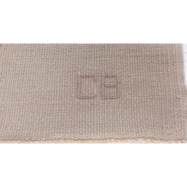Doris Leslie Blau Vintage Scandinavian Beige Handmade Wool Rug For Sale - Image 9 of 10