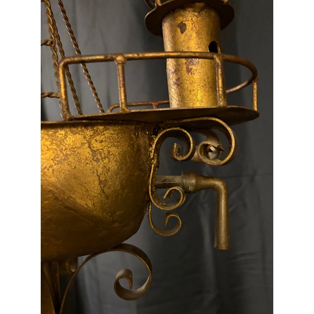Brass Monumental Brutalist Gilt Metal Ship Sculpture – Mid-Century Maritime Art For Sale - Image 8 of 8