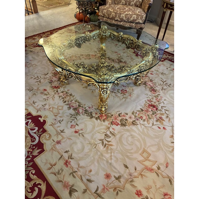 Rococo 1990s Italian Silik Brand Coffee Table Italy Rococo Baroque French Made in Italy For Sale - Image 3 of 14