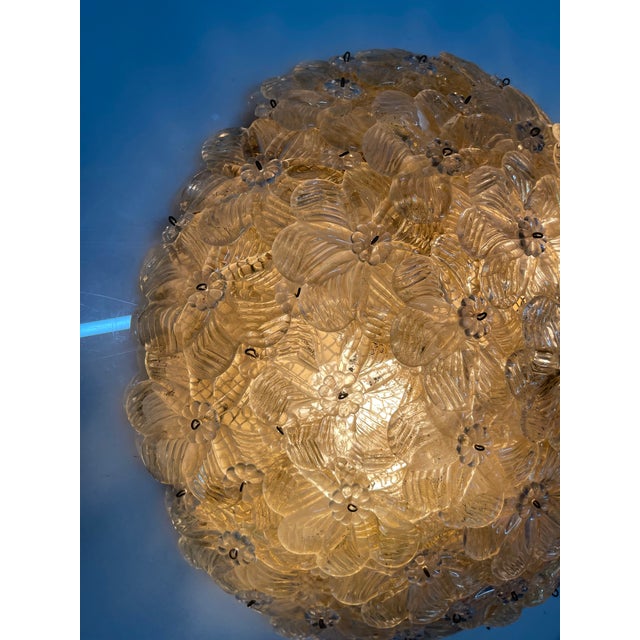Murano Glass Flower Flushmounts from Seguso, 1960s, Set of 2 For Sale - Image 10 of 13