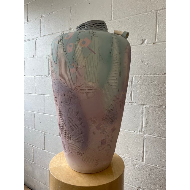 Monumental Gail Markiewicz Hand Built Sculptural Ceramic Vessel, Signed For Sale - Image 4 of 11