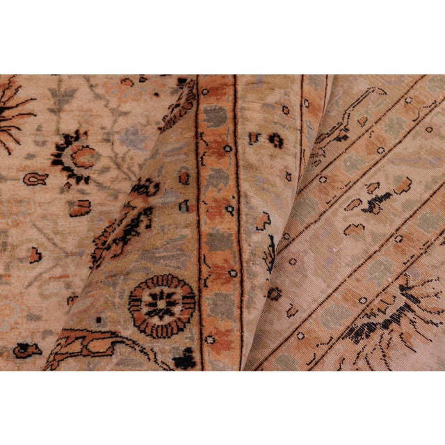 Textile Pak-Persian Tan/Gold Wool Rug - 9'0'' X 11'10'' For Sale - Image 7 of 9