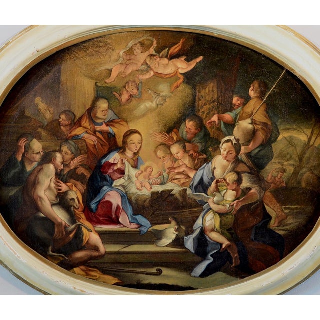 Sebastiano conca (gaeta, 1680 - naples, 1764) circle of the adoration of the shepherds oval oil on canvas, (cm): 122 x 99,...