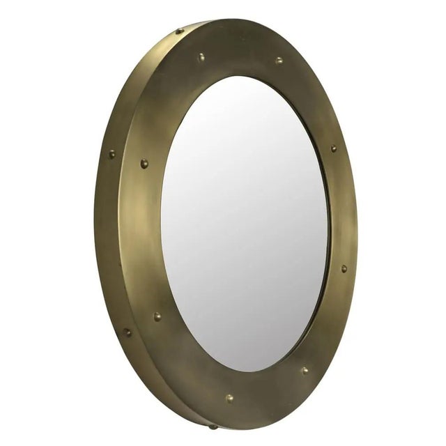 Mid-Century Modern NOIR Clay Mirror, Large, Metal with Brass Finish For Sale - Image 3 of 5