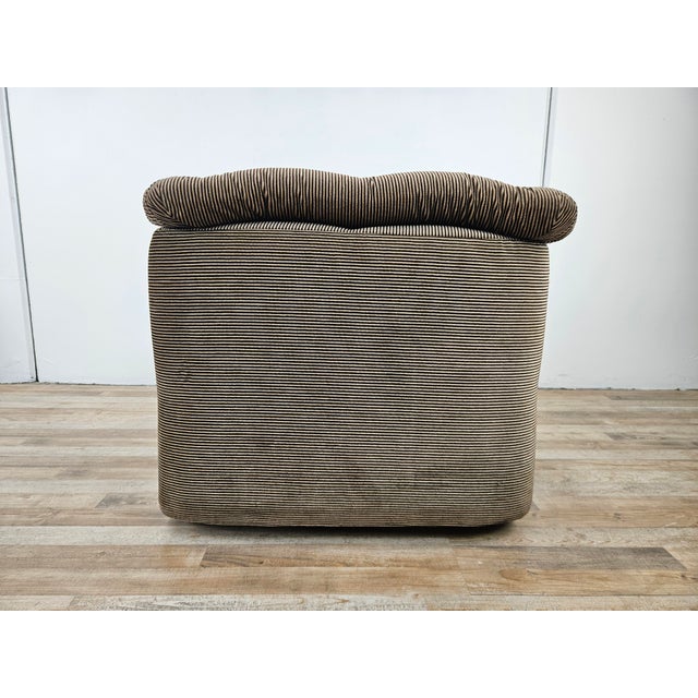 Gray Set of Italian Modular Lounge Chairs in Striped Fabric, 1970s For Sale - Image 8 of 18