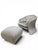MCM Attributed to Karl Springer Brass Base Pouf Ottoman Newly Reupholstered For Sale - Image 9 of 10