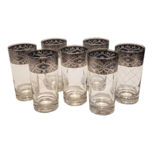 Vintage Culver Ltd Mid 20th Century Moroccan Design Highball Glasses- Set of 7