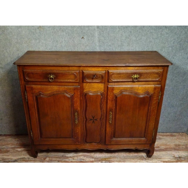 Antique 18th Century Louis XV Regional Low Sideboard in Oak For Sale - Image 14 of 14