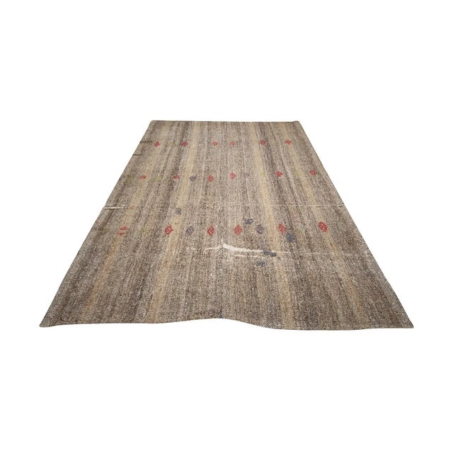 Modern vintage handwoven kilim rug from Adana region of Turkey. Approximately 50-60 years old. In very good condition.