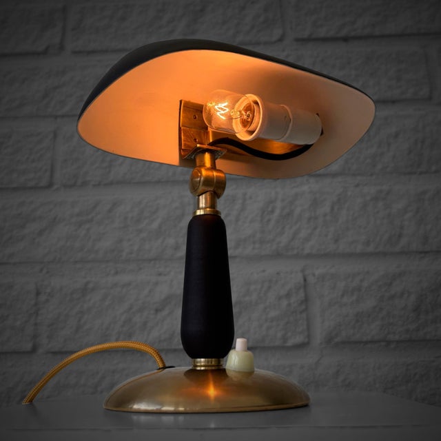 Metal Modernist Table Lamp 31866 by Bertil Brisborg for Nordiska Kompaniet, Sweden, 1940s For Sale - Image 7 of 14