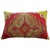 Large Pillow made from a vintage Turkish rug. Red, brown, green accents. 18'' x 28''