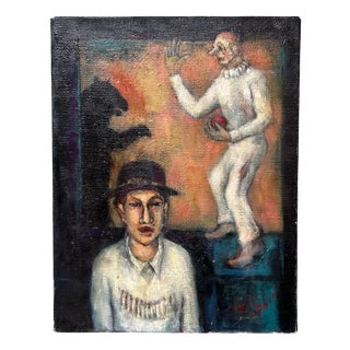 Higo, Circus, 1960s, Oil on Canvas For Sale