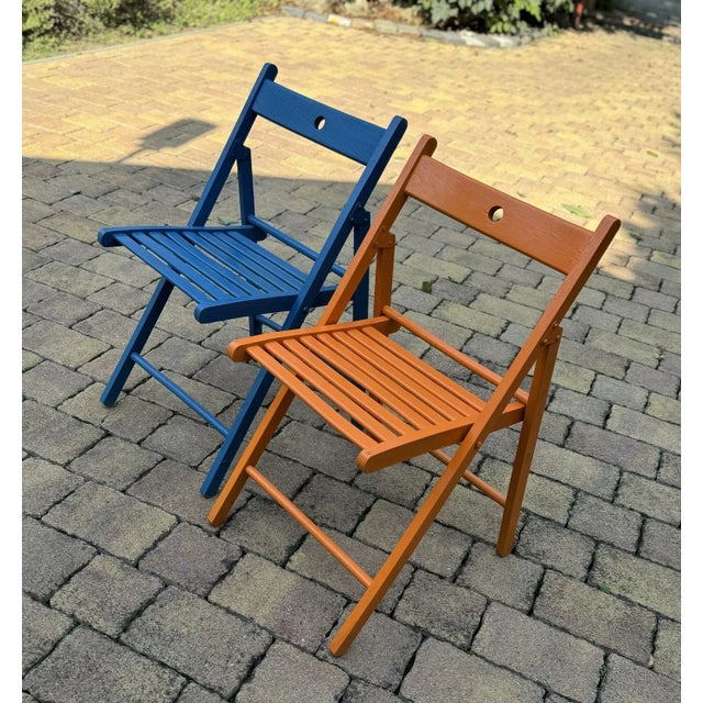 Blue and Orange painted 2chairs. Good condition.