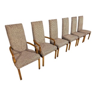 Late 20th Century Vintage Drexel Heritage Accolade II Campaign Style Dining Chairs – Set of 6 For Sale