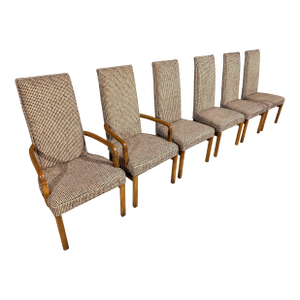 Late 20th Century Vintage Drexel Heritage Accolade II Campaign Style Dining Chairs – Set of 6