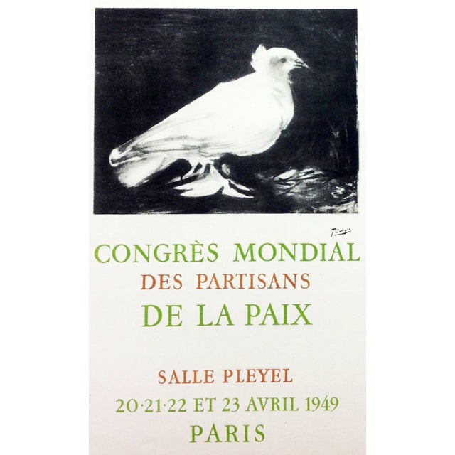 Picasso Lithograph 60 Congress Mondial Art in Posters For Sale