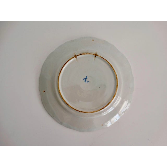 Antique French Faience Fleur De Lis Plate For Sale - Image 4 of 6