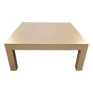 1980s Vintage Formica Laminated Square Parsons Coffee Table in the Style of Milo Baughman For Sale