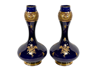 Antique Earthenware Vases by Jaget & Pinon, Set of 2