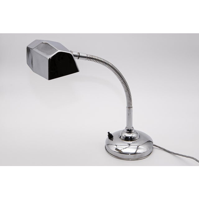 1930s Art Deco Table Lamp in Nickel-Plated, 1930 For Sale - Image 5 of 8