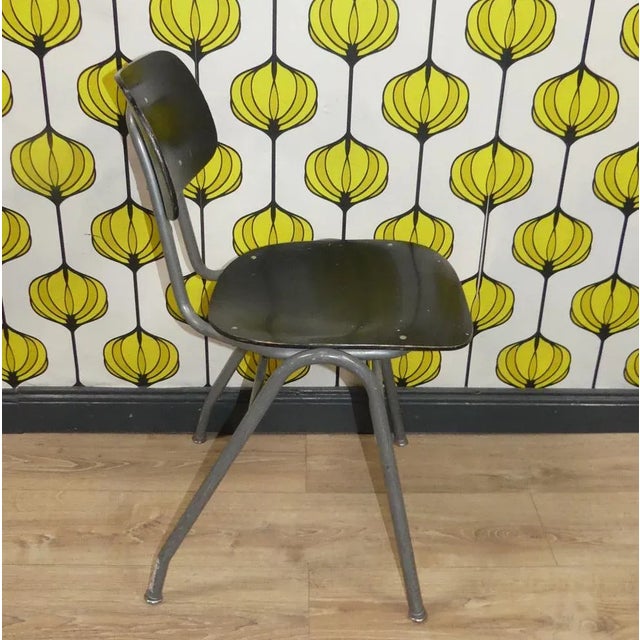 Wood Industrial Style Chair with Metal Frame, 1960s For Sale - Image 7 of 10