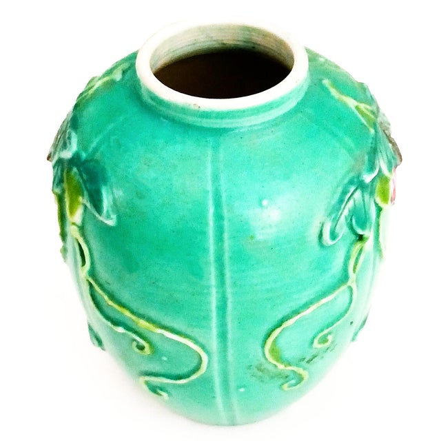 Ceramic Antique Porcelain Chinese Majolica Ginger Jar Made by Wang Bing Rong For Sale - Image 7 of 7