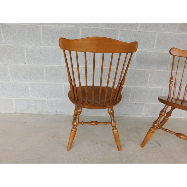 Ethan Allen Heirloom Nutmeg Fan Back Windsor Side Chair - A Pair 10-6102 For Sale - Image 10 of 12