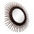 1990s Wall Round Mirror With Dark Stain Wicker Frame For Sale