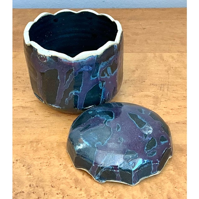 Vintage Glazed Ceramic Lidded Jar For Sale In West Palm - Image 6 of 12
