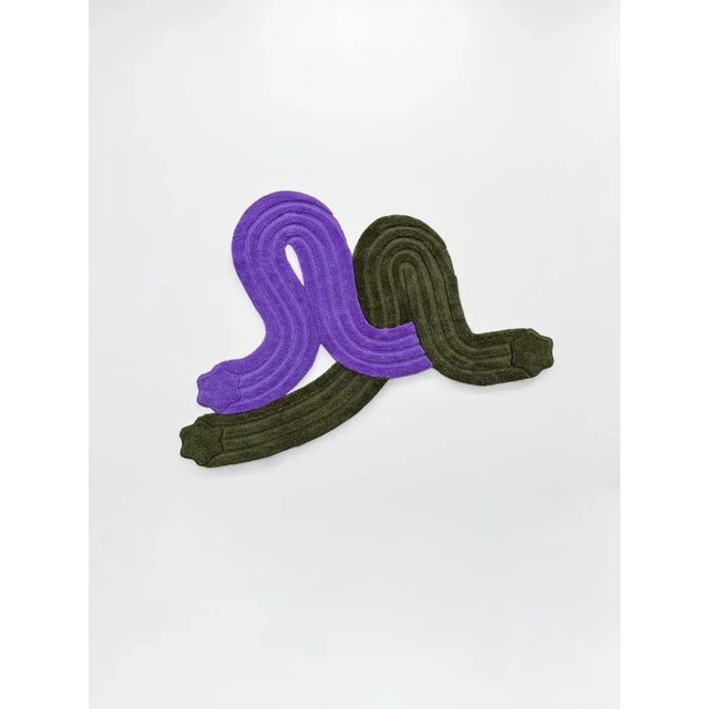 Entwine Rug in Green and Purple by Bilge Nur Saltik for Form&seek For Sale - Image 3 of 3