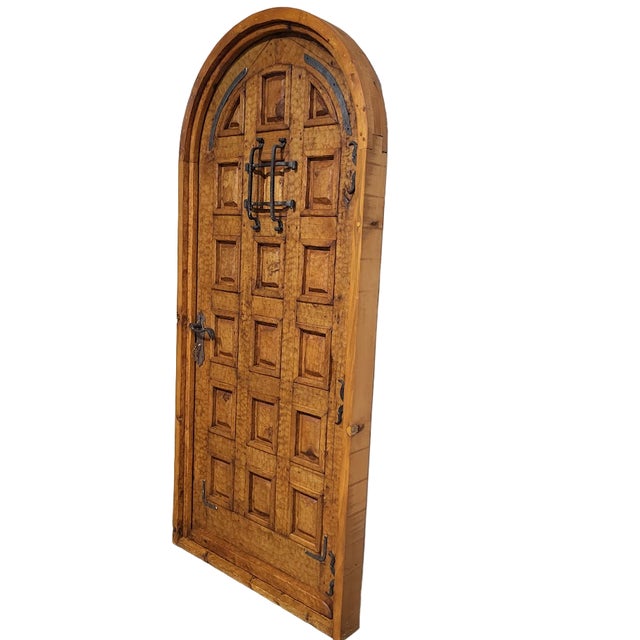 Not Yet Made - Made To Order Handcrafted Solid Wood Rustic Arched Door – Custom Spanish Colonial Design Made to Order For Sale - Image 5 of 17